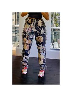 Blanket pants  with custom designs Bad Bunny Hoco Pants, 2022 Senior Pants, Class Of 23 Pants, Jordan Vinyl Shirts, Homecoming Sprit Pants, Denim Fashion Outfits, Tapestry Pants, Blanket Pants, Blanket Fringe