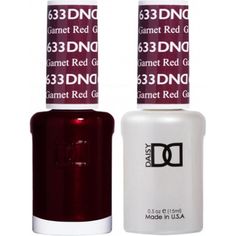 DND Duo - #633 Garnet Red / Soak-Off Gel Polish 0.5 oz. + Nail Lacquer 0.5 oz. Dnd 633 Garnet Red, Dnd Garnet Red, Dnd Dark Red Gel Polish, Dnd Red, Red Sparkle Nails, Fingernail Ideas, Dnd Gel Nail Polish, Dnd Gel Polish, Red Polish