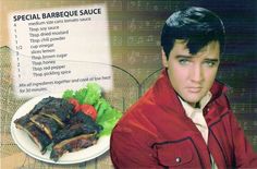 a man in red jacket next to plate of food