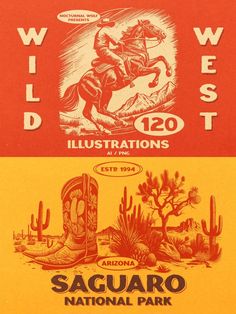 an advertisement for the wild west and saguaro national park