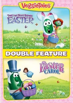 two dvd covers for the movie, easter and veggietales double feature