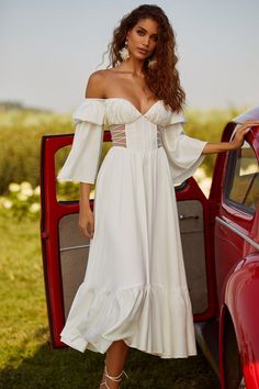 Tea Length Wedding Dresses, White Backless Dress, Flora Dress, Tea Length Wedding, Wedding Dress Guide, Dress Guide, Tea Length Wedding Dress