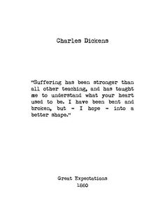 charles dickens's poem about the great expectations that he is going to be successful