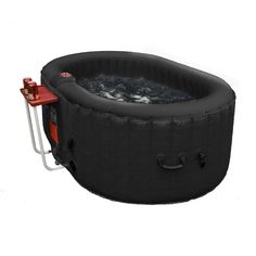 an inflatable hot tub is shown on a white background