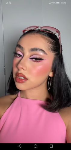 Baddie Pink Makeup, Karol G Makeup, Makeup Rosa, Graphic Makeup, Pinterest Makeup, Nude Makeup