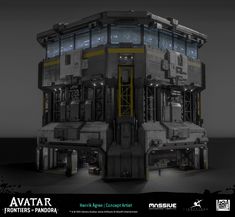 an image of a futuristic building made out of legos and parts from the movie avatar