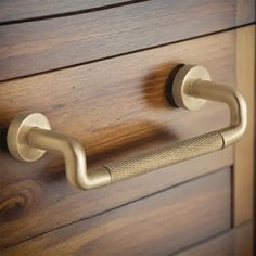 a close up of a handle on a drawer