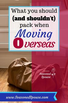 a brown duffel bag sitting on top of a wooden floor next to a pink chair