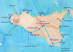 a map of the island of caprifita in italy with all its major cities