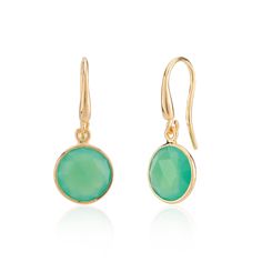 We couldn't love these Antibes Chrysoprase earrings more. Set in Yellow Gold Vermeil and hung from a classic polished gold hook for extra security. The greek translation for Chrysoprase means 'gold and 'leek', referring to its wonderful bright green colouring.   And that is exactly what these pretty little earrings are. Green and fabulous. Matching necklace and bracelet also available. We love every piece of Auree Jewellery and each new owner has big responsibilities. It needs to be looked after Matching Necklace And Bracelet, Russian Wedding Ring, Chrysoprase Jewelry, Pure Soap, Little Earrings, Gold Vermeil Jewelry, Sell Gold, Vermeil Jewelry, Necklace And Bracelet