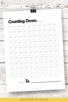 a printable calendar with the words counting down on it