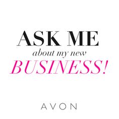 the words ask me about my new business are in pink and black on a white background