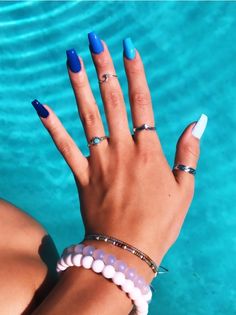 VSCO - Create, discover, and connect Nails After Acrylics, Wedding Acrylic Nails, Solid Color Nails, Blue Acrylic Nails, Acrylic Nails Coffin Short, Summer Acrylic Nails