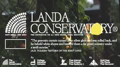 an advertisement for landa conservaty on the side of a fence