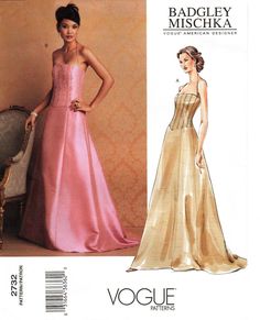 Wedding Dresses Vogue, Petite Evening Dresses, Evening Gown Pattern, Evening Dress Sewing Patterns, Womens Evening Gowns, Embroidery And Beads, Evening Dress Patterns, Dresses By Pattern, Gown Pattern