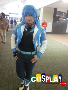 Aoba Seragaki Cosplay from DRAMAtical Murder in SMASH! 2014 AU Blue Cosplay Costume For Cosplay Events, Blue Cosplay Costume, White Cosplay Costume For Fan Conventions, Fandom Cosplay Costume For Conventions And Events, Aoba Seragaki, Ace Attorney, Cosplay Costume, Cosplay Costumes, Custom Sizing