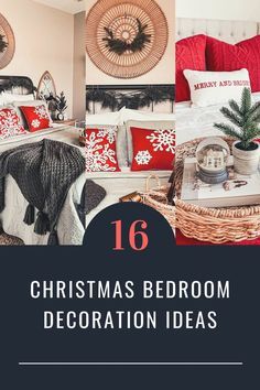 christmas bedroom decoration ideas with text overlay