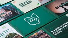 several brochures are stacked on top of each other with the words forever ohio above them