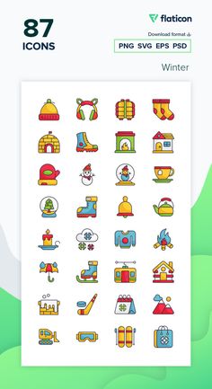 the sticker sheet is filled with colorful icons