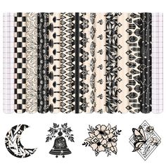 an assortment of different patterns and designs