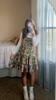 Cute Fall Thanksgiving Outfits, Cute Fall Clothes Aesthetic, Indie Christian Outfits, Boho Outfits Dress, Fall Christian Girl Outfits, Fall Christian Outfits, Cute Christian Outfits For Teens, Style Summer Dress For Fall, Fall Church Dress