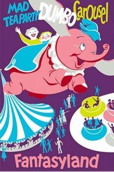 an elephant flying through the air next to a cake on top of a purple table