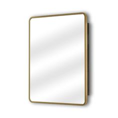 a gold framed mirror on a white wall