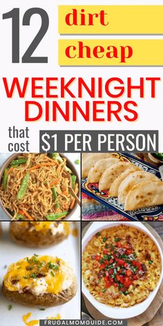 Cost Efficient Meals, Cheap Easter Dinner Ideas, Cheap Weeknight Dinners, Weeknight Dinners For Two, Meals Under $10, Quick Easy Cheap Meals, Dinners Cheap, Budget Friendly Dinner Recipes, Struggle Meals