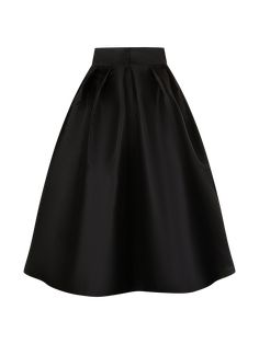 Details Midi length satin circle skirt - great for a modern bride doing wedding separates, or to mix and match for a chic look for attending a party, wedding, or event.This 'Audrey' skirt is simple and stunningly elegant. Made of satin, the skirt has a fitted flat waistband with concealed back zipper. It is a circle skirt - meaning it has lots of volume at the hem but doesn't add any bulk at the waist or hips. Hidden pockets in the side seams give it a modern and practical feel. Size & Fit Size Satin Skirt Pattern, Audrey Skirt, Clothes Pieces, Black Satin Midi Skirt, Black Chiffon Skirt, Formal Skirts, Wedding Separates, Volume Skirt, Flat Skirt