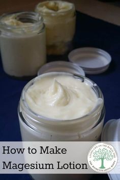 Magnesium Lotion To Help Soothe Skin and Naturally Supplement * The Homesteading Hippy Magnesium Cream, Magnesium Lotion, Lotion Recipe, Diy Lotion, Magnesium Oil, Magnesium Deficiency, Homemade Lotion, Body Butters, Homemade Remedies