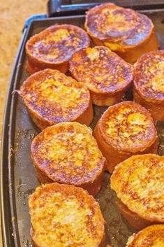 some food is sitting in a pan on the table