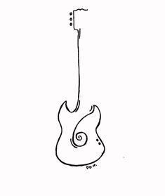 a drawing of an electric guitar on a white background