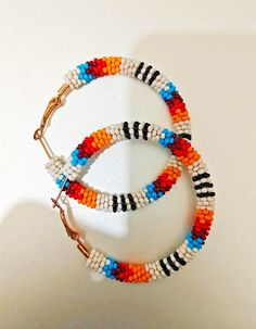 Beautiful Handmade beaded hoop earrings Hoop Round Earrings Liverback Earrings Beaded Hoops Earrings, Beaded Hoop Earrings Native American, Beautiful Beaded Earring, Beaded Jewellery, Beading Ideas, Bead Work Jewelry, Earrings Hoop, Work Jewelry, French Wire