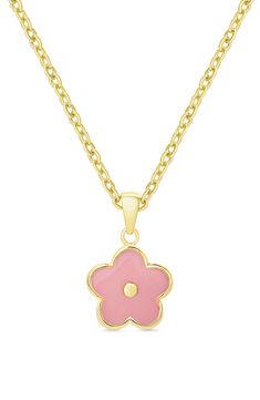 An enameled flower is suspended from an elegant chain plated in 18-karat gold. Style Name:Lily Nily Flower Pendant Necklace. Style Number: 5948923. Pink Flower Necklace, Preppy Jewelry, Diamond Cross Necklaces, Necklace Flower, Sterling Silver Charm Bracelet, Gold Cross Necklace, Classy Jewelry, Flower Pendant Necklace, Pink Necklace