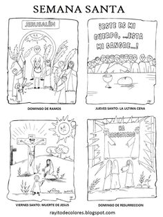 the storyboard for semana santa is shown in black and white, as well as