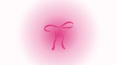 a pink bow on a white background with light reflection in the middle and below it