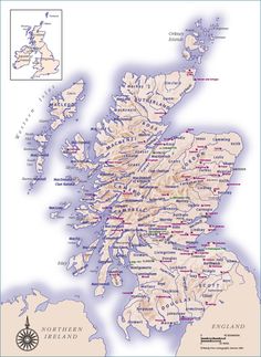 a map of scotland with all the major cities