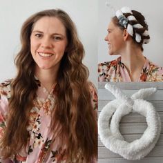 "You will LOVE using this Heatless Curling Sherpa Ribbon. Now YOU can make Beautiful, Bouncy, Beachy Curls without the fuss, damage and stress of using Heat curling irons. This Sherpa Heatless Curling Ribbon is the Perfect Thickness and is gentle, soft on your hair and it is so EASY to use. There is no stuffing used, so you will not hear any \"crunching\" sounds when you rest your head on your pillow. Each Curling Ribbon comes with a strong elastic sewn in the middle which makes securing the end Beach Wave Curls, Scrunchies White, Beachy Curls, Heatless Curler, Wave Curls, Heatless Curls Overnight, Makeup Headband, Heatless Curling, Makeup Hacks Beauty Secrets