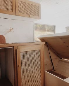 the inside of a storage area in a house