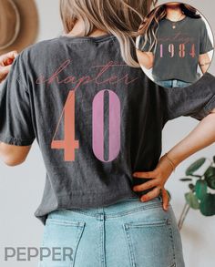 This Gender-Neutral Adult Graphic Tees item by SylviaChoong has 397 favorites from Etsy shoppers. Ships from Schenectady, NY. Listed on Jul 14, 2024 40 Birthday Party Ideas For Women, 40th Birthday Outfits For Women, 1995 Shirt, The 1975 Shirt, 1984 Shirt, 40th Bday Ideas, Bday Shirt, Milestone Birthday Gifts, 40th Birthday Shirts