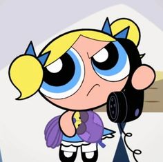 the powerpuff character is talking on a phone