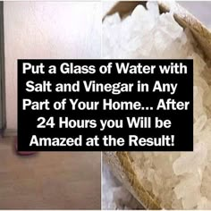 Salt And Vinegar, Removing Negative Energy, Glass Of Water, Simple Life Hacks, Cleaning Ideas, Diy Cleaning Products, House Cleaning Tips, Household Tips, Warning Signs