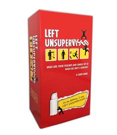 a red box with stickers on it that says let unsupervisa