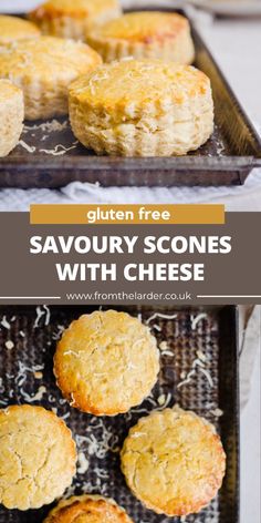 gluten free savoury scones with cheese on a baking tray