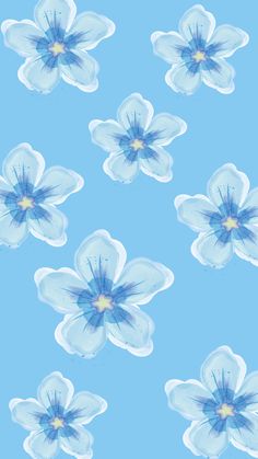 blue and white flowers on a light blue background