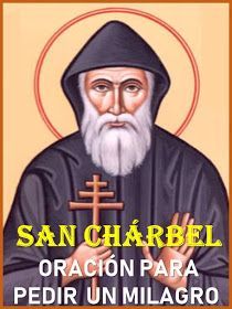 an image of san chabrel with the words, oracion para pedri unilago