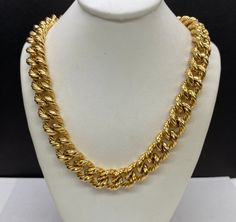 Beautiful Rare Vintage Givenchy Gold Tone Heavy Figaro Rope Texture Chain Chunky Necklace 12mm Thick and 18" length pre/owned condition. Vintage Yellow Gold Figaro Chain Necklace, Luxury Vintage Chunky Chain Necklace, Luxury Gold-tone Chunky Chain Jewelry, Luxury Gold-plated Chunky Chain Necklace, Luxury Gold-tone Chunky Chain Necklace, Vintage Givenchy, Jewelry Ads, Chunky Necklace, Wedding Jewellery Necklace