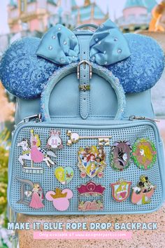 Your favorite backpack is BACK and better than ever! 💼✨ The Make It Blue Rope Drop Backpack now comes with a Schweitzer hydration kit AND 10 locking pin backs for ultimate convenience. Perfect for your park adventures and everyday life! 💙 Disney Backpack, Seek Adventure, Flexible Design, Pin Backs, Everyday Life