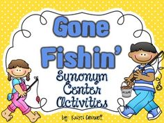 the cover of gone fishin's book, with two children holding fishing rods