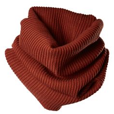 a red knitted scarf on a white background